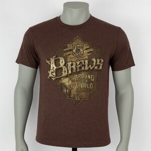 Disney EPCOT Food & Wine‎ Festival Brews Around World 2016 Brown T-Shirt Mens L